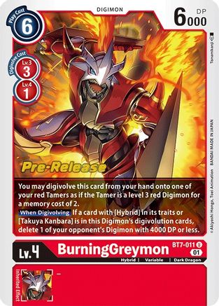 BurningGreymon (BT7-011) - Next Adventure Pre-Release Cards Foil