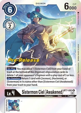Sistermon Ciel (Awakened) (BT7-083) - Next Adventure Pre-Release Cards Foil