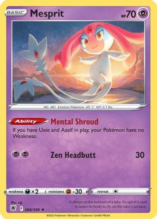 Mesprit 066/189  - Holofoil SWSH10 Astral Radiance - Holo Rare