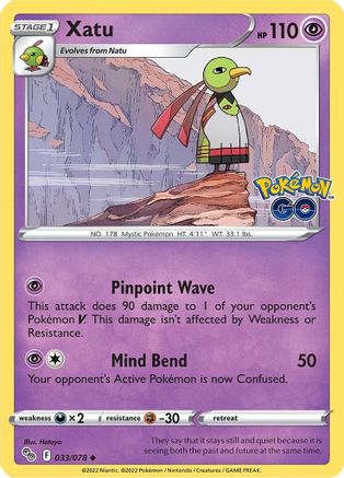 Xatu 033/078  - Reverse Holofoil Pokemon GO - Uncommon