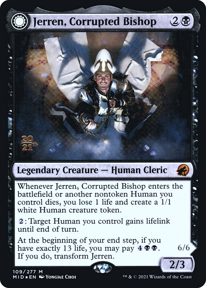 Jerren, Corrupted Bishop (PRE-109) - Innistrad: Midnight Hunt Promos: (Double Faced Transform) Foil
