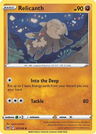Relicanth 101/196  SWSH11 Lost Origin - Uncommon
