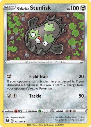 Galarian Stunfisk 127/196  SWSH11 Lost Origin - Uncommon