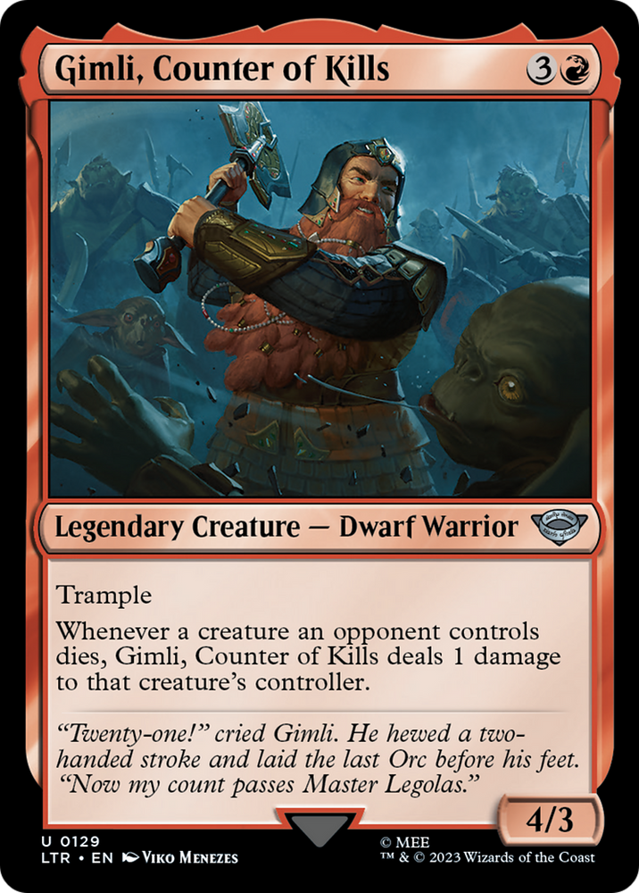 Gimli, Counter of Kills (LTR-129) - The Lord of the Rings: Tales of Middle-earth Foil