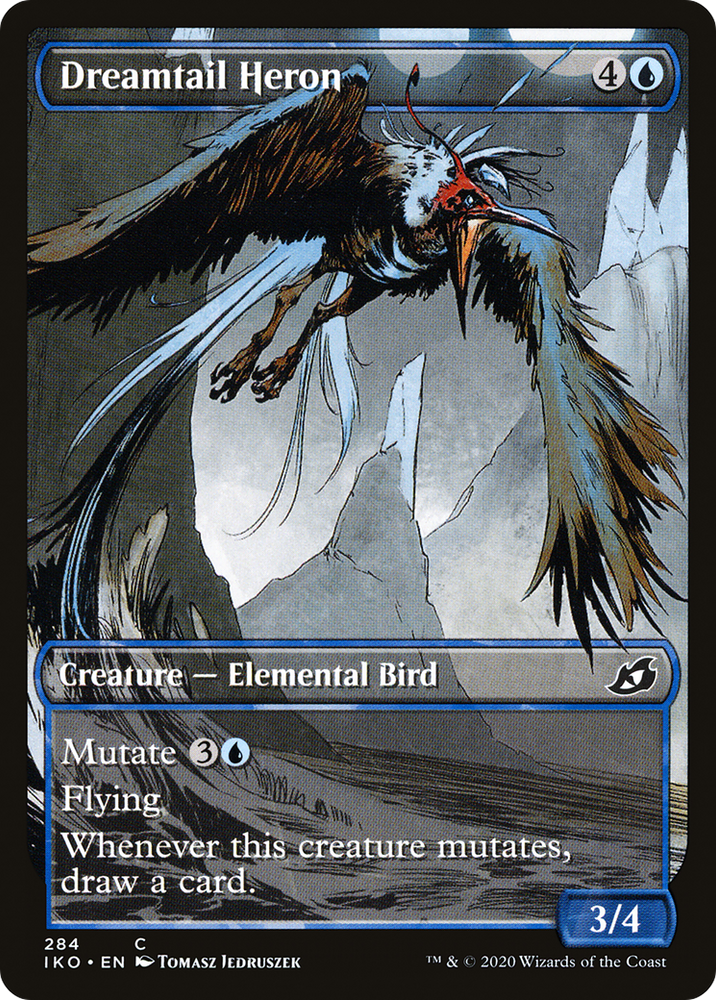 Dreamtail Heron (Showcase) (IKO-284) - Ikoria: Lair of Behemoths: (Showcase)