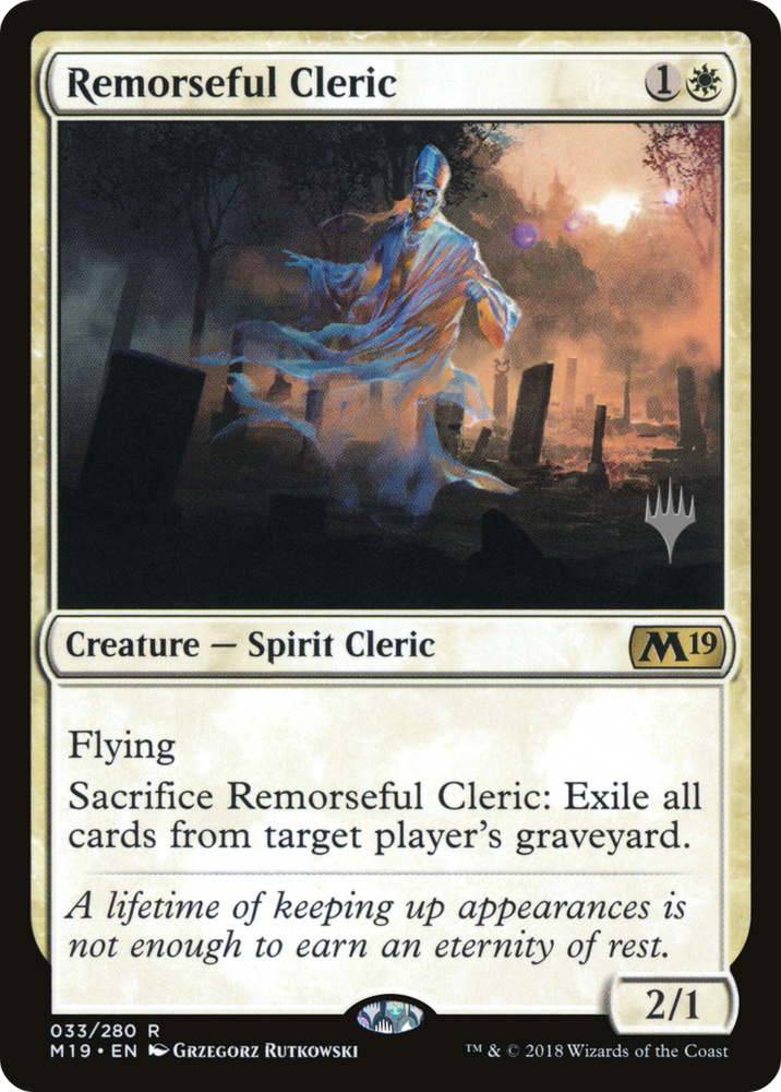 Remorseful Cleric (PPM20-33P) - Core Set 2019 Promos