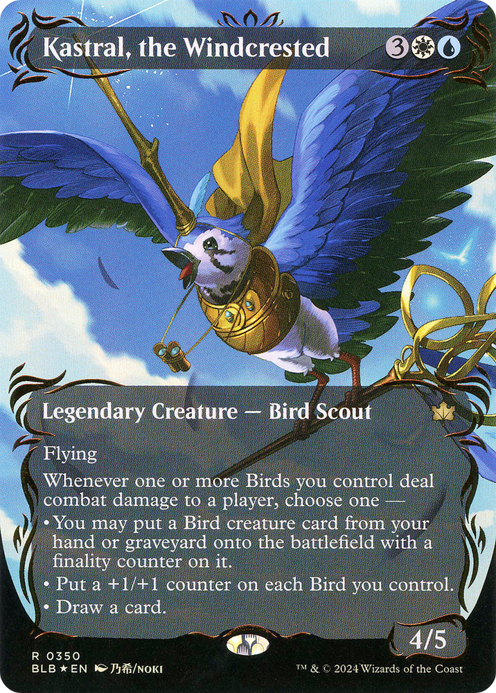 Kastral, the Windcrested (Borderless) (Raised Foil) (BLB-350) - Bloomburrow: (Showcase) (Borderless) Foil