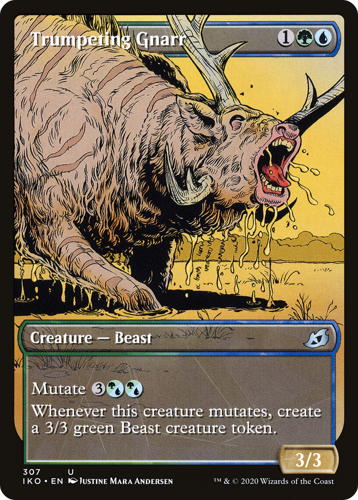 Trumpeting Gnarr (Showcase) (IKO-307) - Ikoria: Lair of Behemoths: (Showcase)