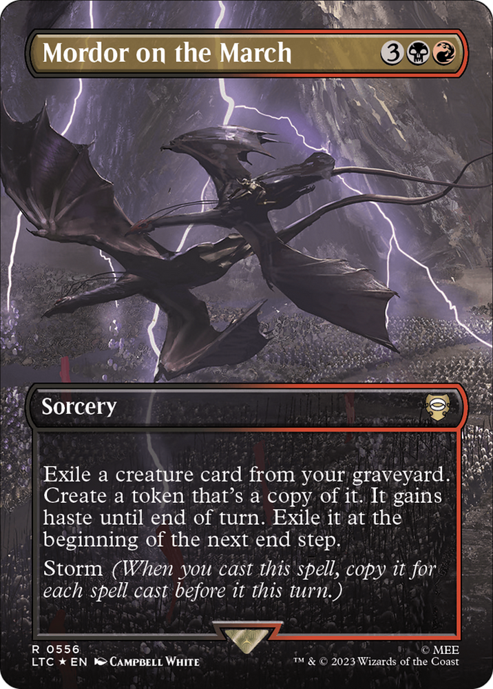 Mordor on the March (Borderless) (Surge Foil) (LTC-556) - Tales of Middle-earth Commander (Borderless) Foil