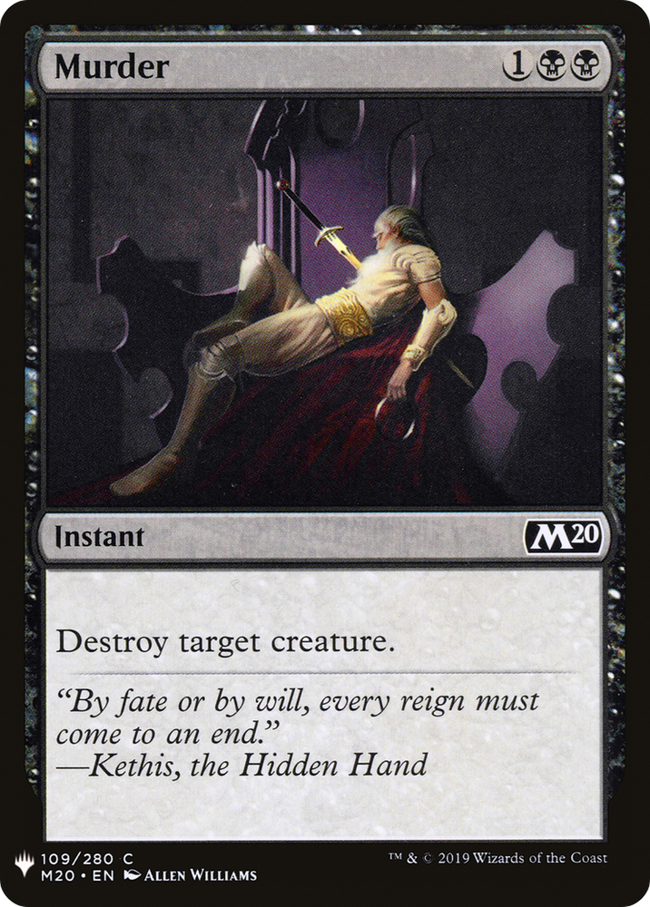 Murder (LIST-M20-109) - The List