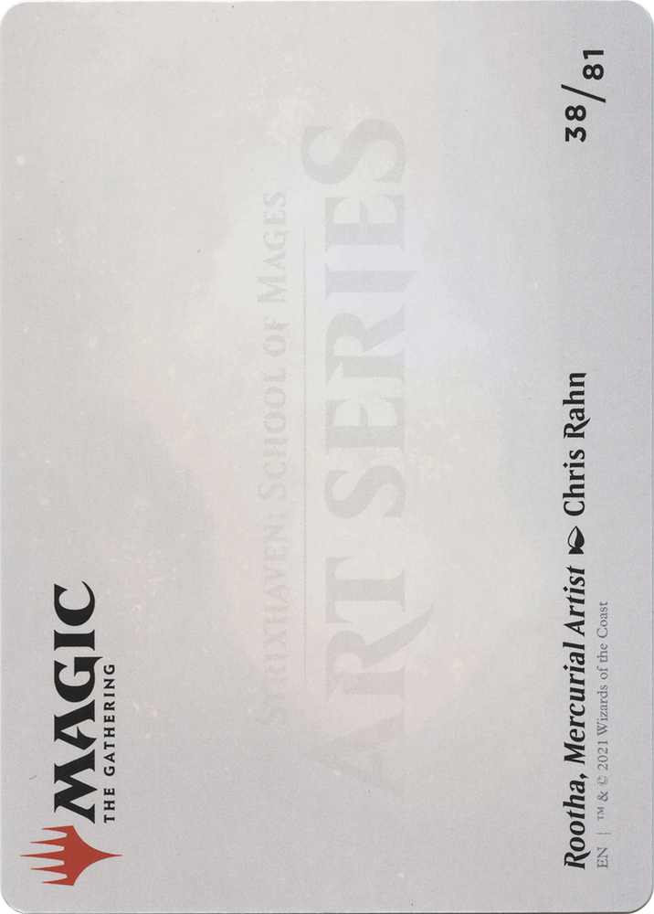 Rootha, Mercurial Artist // Rootha, Mercurial Artist (ASTX-038) - Strixhaven Art Series (Borderless) Foil