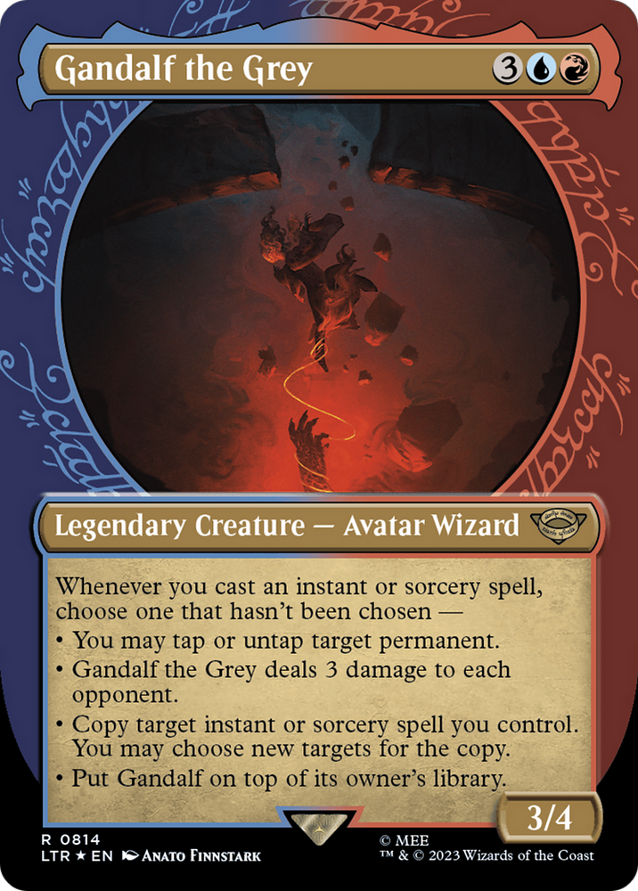 Gandalf the Grey (Showcase) (Surge Foil) (LTR-814) - The Lord of the Rings: Tales of Middle-earth: (Showcase) (Borderless) Foil