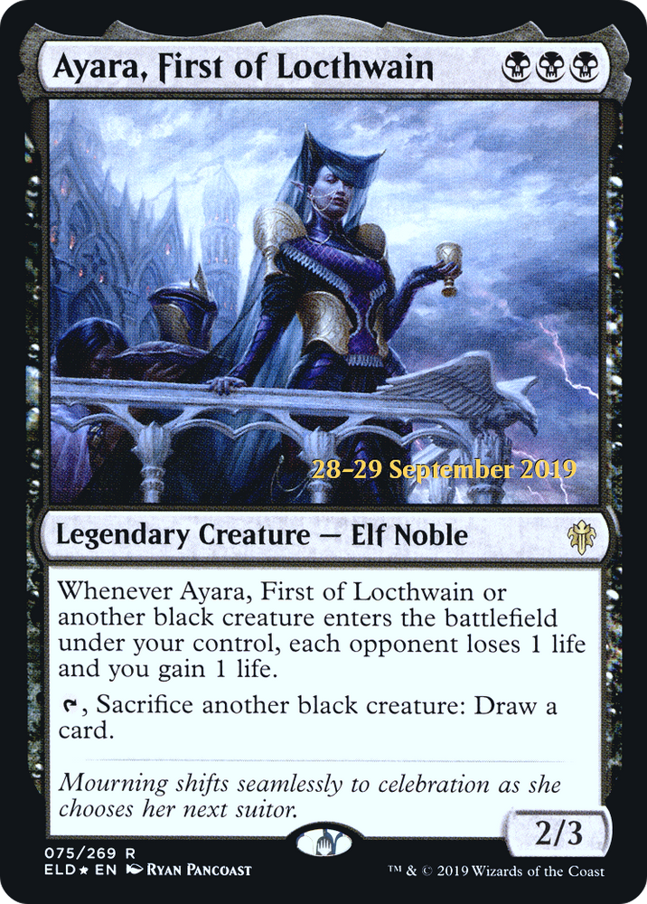 Ayara, First of Locthwain (PRE-75S) - Throne of Eldraine Promos Foil