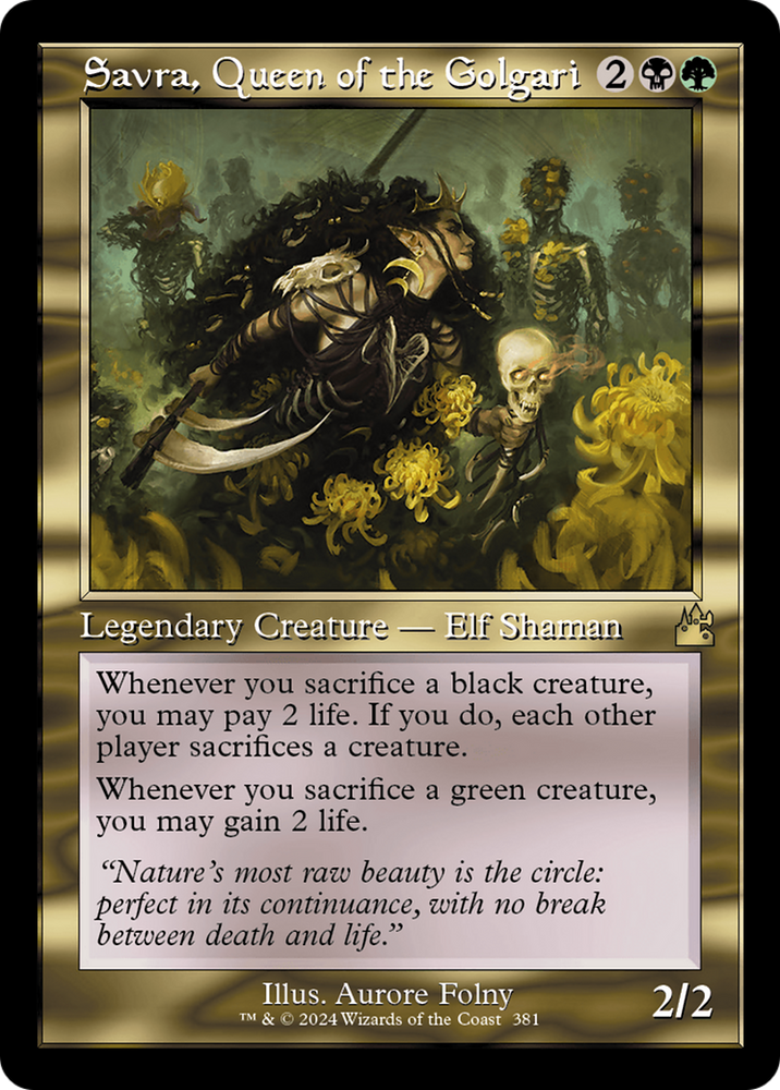Savra, Queen of the Golgari (Retro Frame) (RVR-381) - Ravnica Remastered Foil