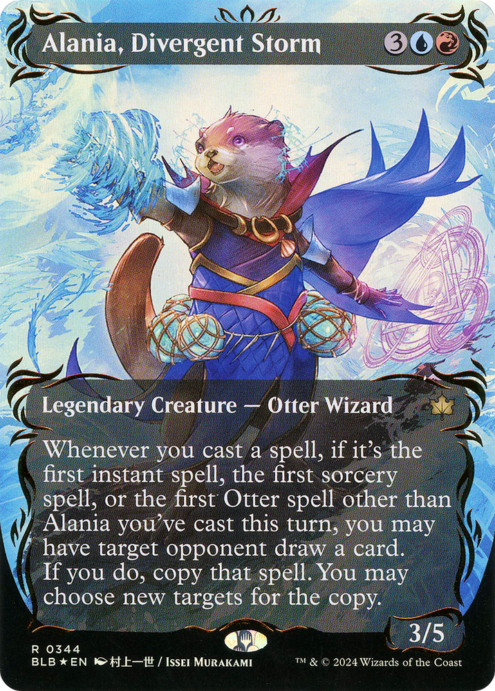 Alania, Divergent Storm (Borderless) (Raised Foil) (BLB-344) - Bloomburrow: (Showcase) (Borderless) Foil