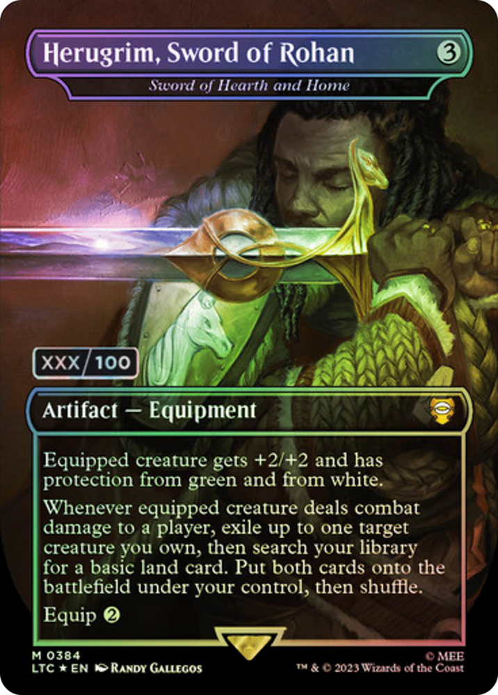 Herugrim, Sword of Rohan - Sword of Hearth and Home (Serial Numbered) (LTC-384Z) - Tales of Middle-earth Commander / Herugrim, Sword of Rohan (Borderless) Foil