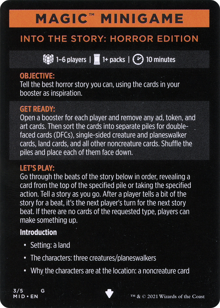 Into the Story: Horror Edition // Into the Story (cont'd) (MMID-003) - Innistrad: Midnight Hunt Minigames Foil