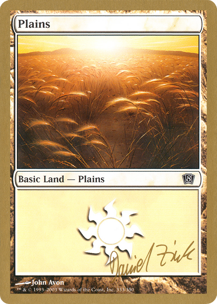 Plains (333) - 2003 Daniel Zink (8ED) (WCD-DZ333) - World Championship Decks 2003