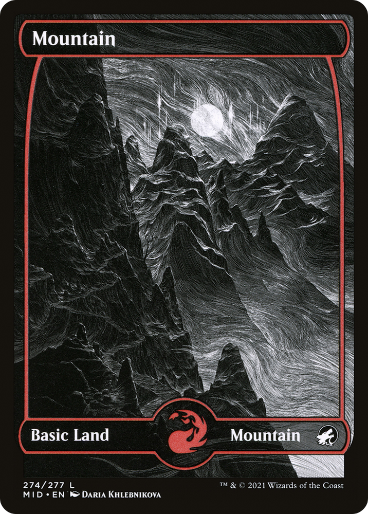 Mountain (274) (MID-274) - Innistrad: Midnight Hunt: (Full Art, Showcase) Foil