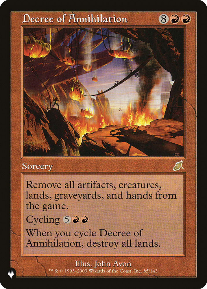 Decree of Annihilation (LIST-SCG-85) - The List