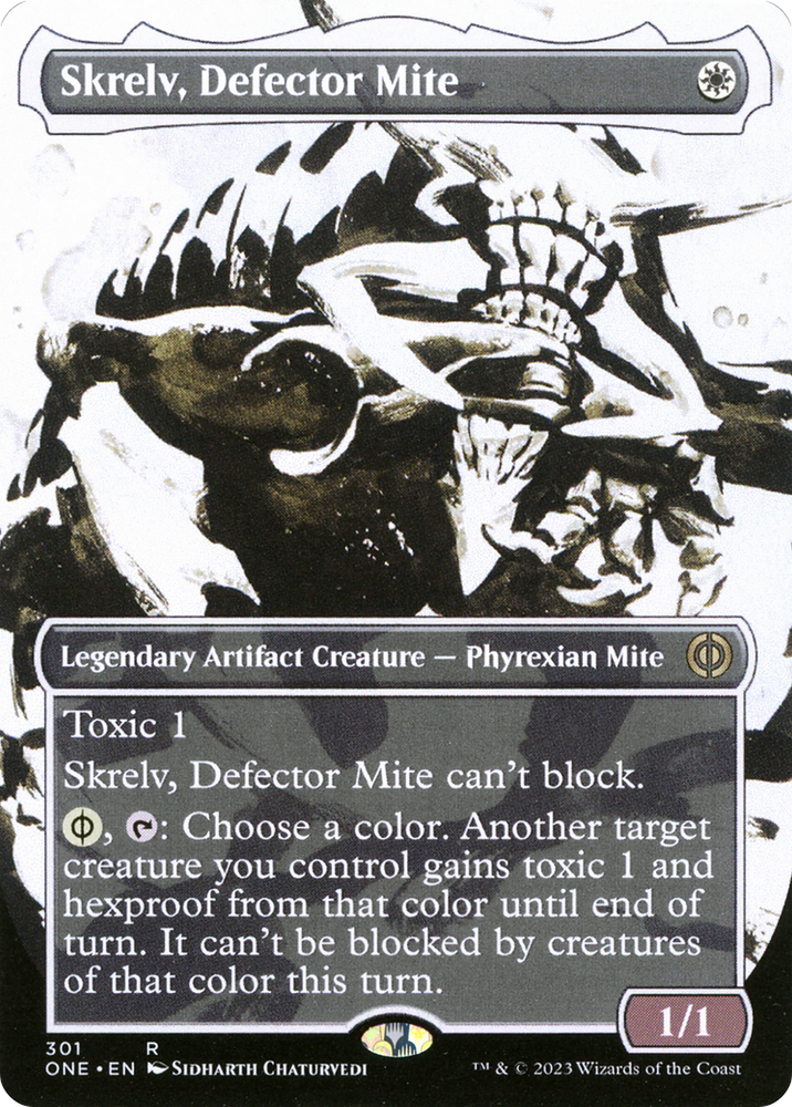 Skrelv, Defector Mite (Showcase) (ONE-301) - Phyrexia: All Will Be One: (Showcase) (Borderless) Foil