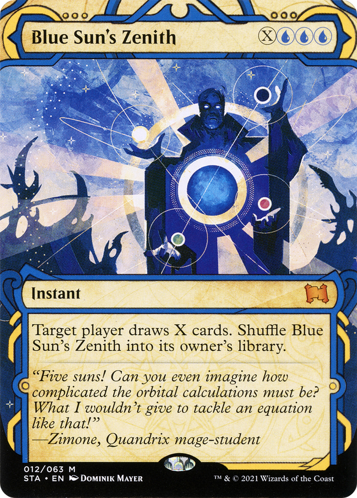 Blue Sun's Zenith (STA-012) - Strixhaven Mystical Archive: (Showcase) (Borderless) Foil