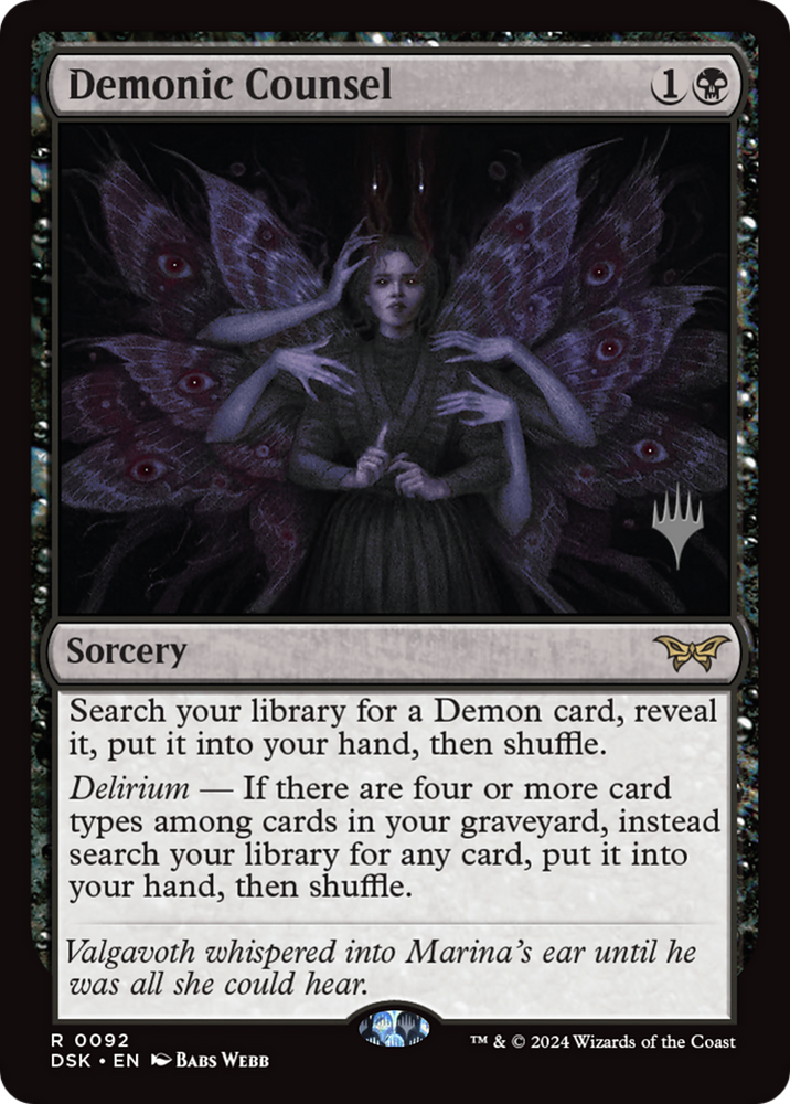Demonic Counsel (PPDSK-092) - Duskmourn: House of Horror Promos Foil