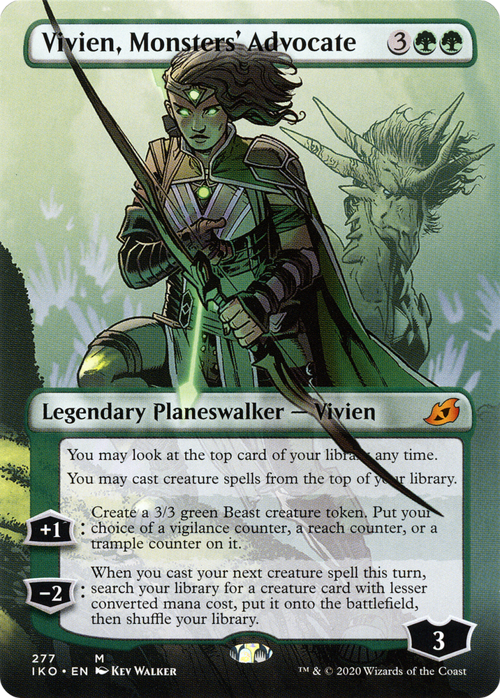 Vivien, Monsters' Advocate (Borderless) (IKO-277) - Ikoria: Lair of Behemoths (Borderless) Foil