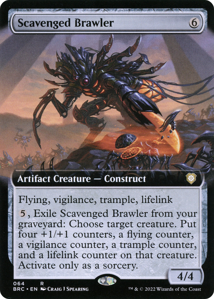 Scavenged Brawler (Extended Art) (BRC-064) - The Brothers' War Commander: (Extended Art)
