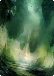 Swamp // Swamp (AZNR-013) - Zendikar Rising Art Series (Borderless)
