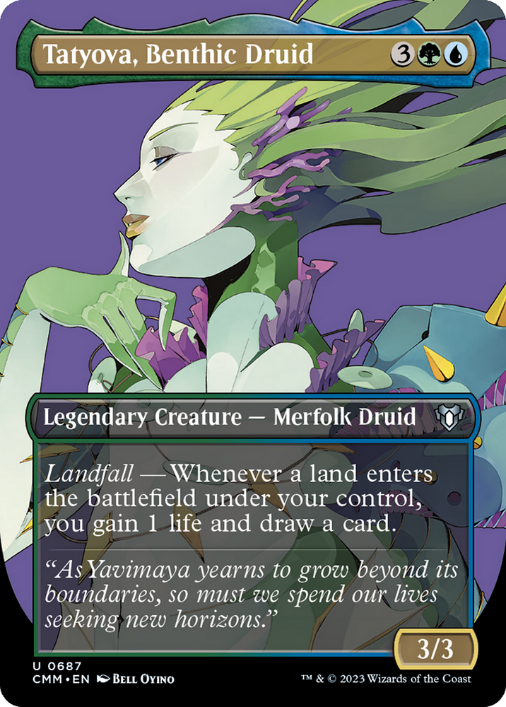 Tatyova, Benthic Druid (Borderless) (CMM-687) - Commander Masters (Borderless) Foil