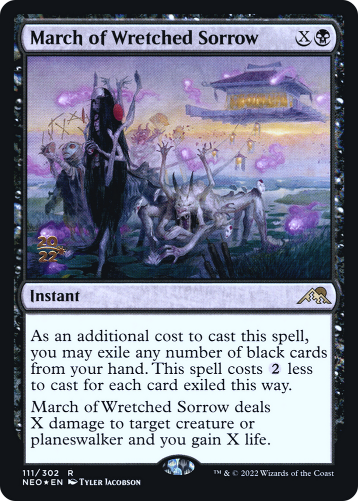 March of Wretched Sorrow (PRE-111S) - Kamigawa: Neon Dynasty Promos Foil