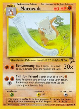 Marowak 052/130  Base Set 2 - Uncommon