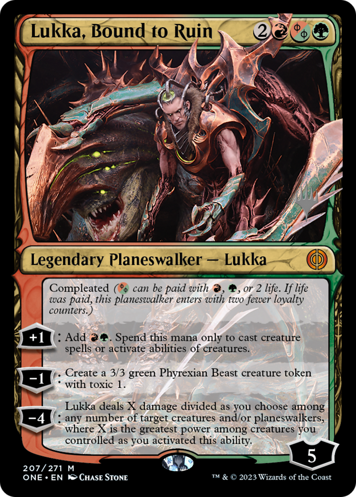 Lukka, Bound to Ruin (PPONE-207P) - Phyrexia: All Will Be One Promos