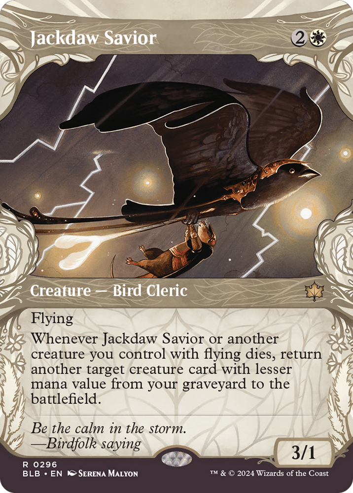 Jackdaw Savior (BLB-296) - Bloomburrow: (Showcase) (Borderless)