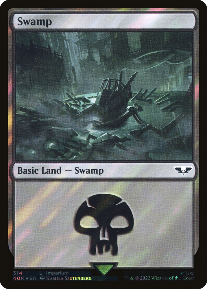 Swamp (314) (Surge Foil) (40K-314★) - Warhammer 40,000 Commander Foil