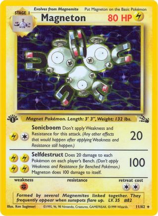 Magneton (11) 011/62  - Unlimited Holofoil Fossil - Holo Rare