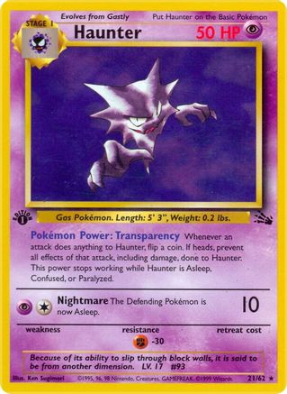 Haunter (21) 021/62  - Unlimited Fossil - Rare