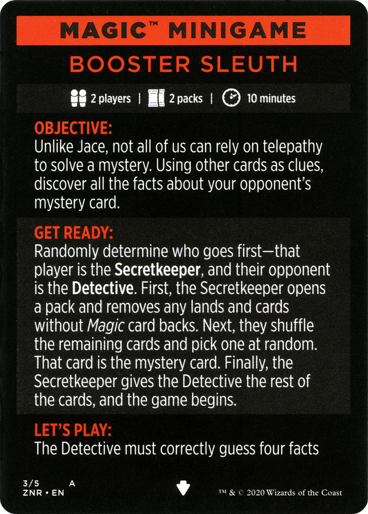 Booster Sleuth // Booster Sleuth (cont'd) (MZNR-003) - Zendikar Rising Minigames