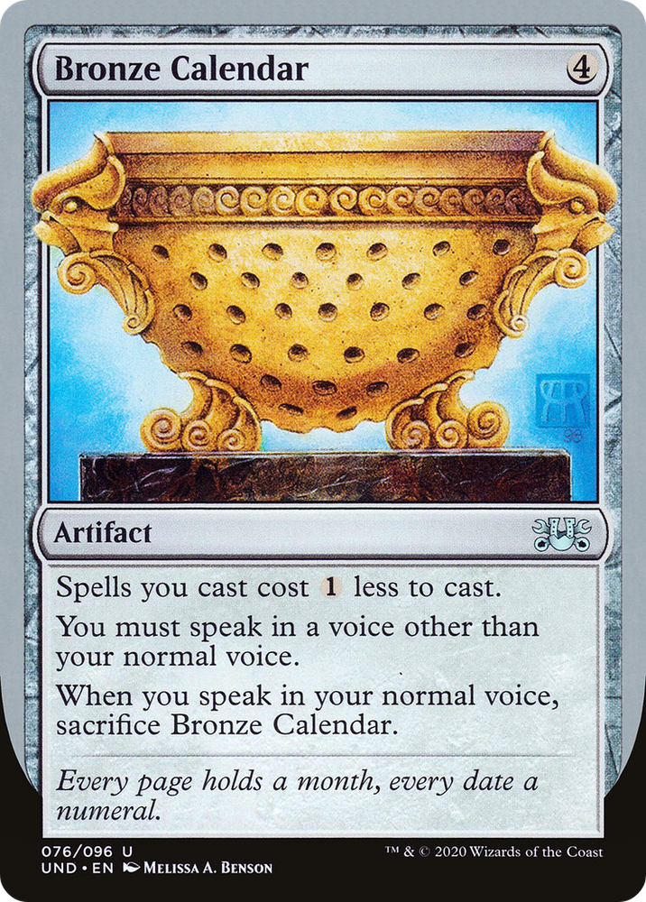 Bronze Calendar (UND-076) - Unsanctioned