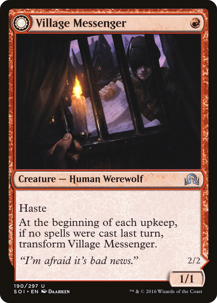 Village Messenger (SOI-190) - Shadows over Innistrad: (Double Faced Transform)
