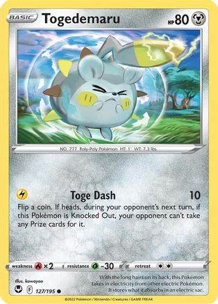 Togedemaru 127/195  SWSH12 Silver Tempest - Common