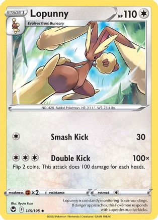 Lopunny 145/195  SWSH12 Silver Tempest - Uncommon