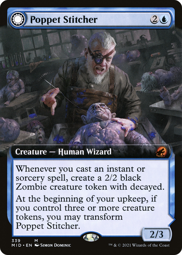 Poppet Stitcher (Extended Art) (MID-339) - Innistrad: Midnight Hunt: (Extended Art, Double Faced Transform) Foil