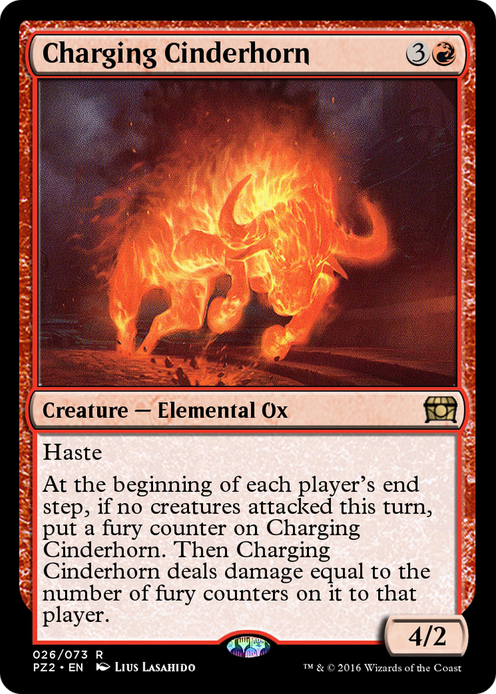 Charging Cinderhorn (PZ2-026) - Treasure Chest Foil