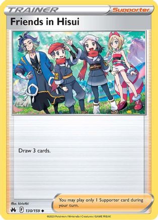 Friends in Hisui 130/159  - Reverse Holofoil Crown Zenith - Uncommon