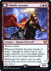 Volatile Arsonist (PRE-181S) - Innistrad: Crimson Vow Promos: (Double Faced Transform) Foil