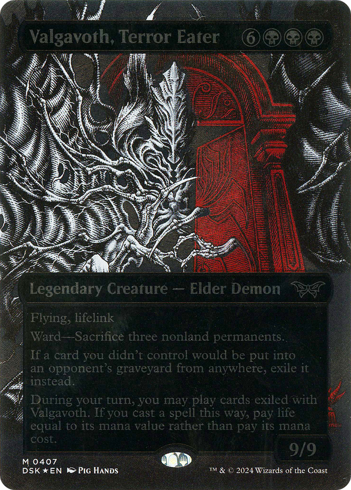 Valgavoth, Terror Eater (DSK-407) - Duskmourn: House of Horror: (Showcase) (Borderless) Foil