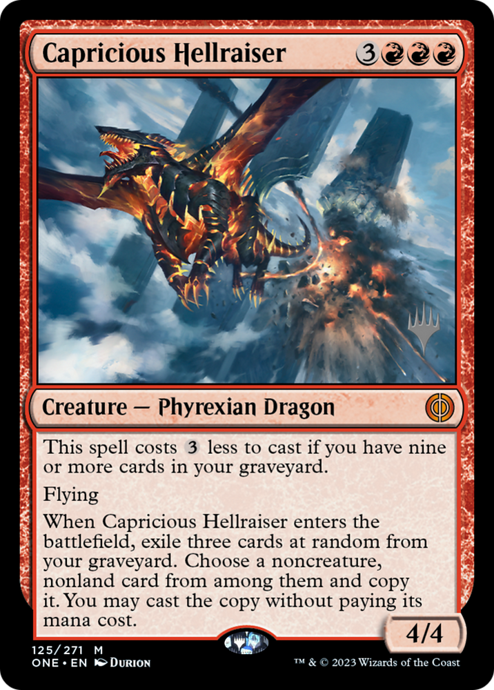 Capricious Hellraiser (PPONE-125P) - Phyrexia: All Will Be One Promos