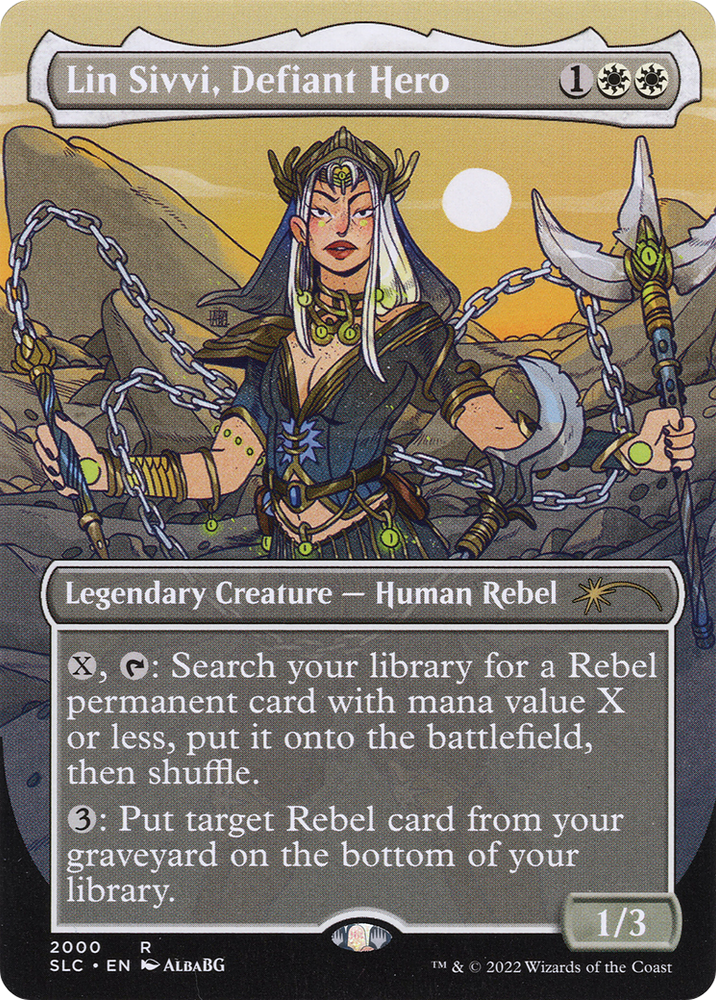 Lin Sivvi, Defiant Hero (SLC-2000) - Secret Lair 30th Anniversary Countdown Kit (Borderless) Foil